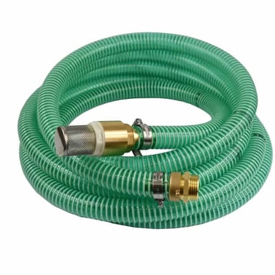 Zuigslang 25mm, drukslang met terugslagklep, slang met voetklep, dubbele nippel 1 inch, 2m