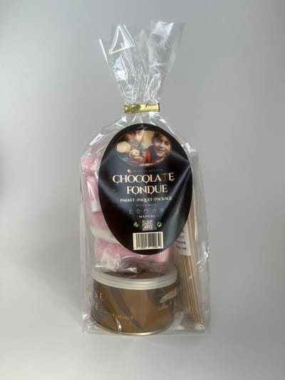 Feestelijke Fondue Giftset – Luxe Belgische Melkchocolade met Marshmallows & Prikkers – Perfect Cadeau Voor Feestdagen, Gezellige Avonden & Dessert Sharing