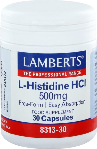 Lamberts L-Histidine 500mg 30 Capsules