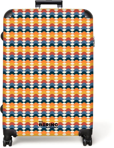 NoBoringSuitcases.com® - Koffer groot - Reiskoffer lichtgewicht - Retro disco 70s patroon kleurrijk - Rolkoffer met 4 wielen - Grote trolley XL - 98 liter bagage