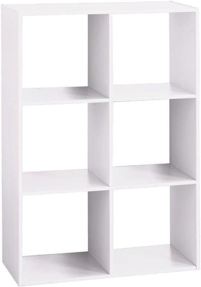 Houten rek met 6 vakken in wit – Modern en elegant ontwerp