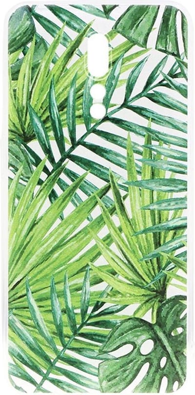 Shop4 - Oppo Reno Z Hoesje - Zachte Back Case Bladeren Groen