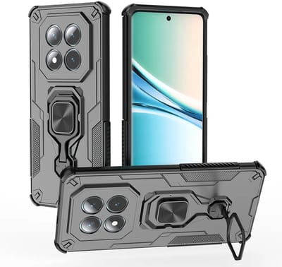 MobyDefend Hoesje - Geschikt voor Xiaomi Redmi Note 15 5G - Dubbelgelaagde Pantsercase Met Standaard - Zwart