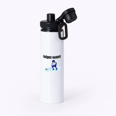 Hacebo® - ijshockey met eigen naam waterfles met draaidop zwart - Ijshockey - atleten - iemand die houdt van ijshockey - verjaardag - cadeau - kado - water fles - 850ML