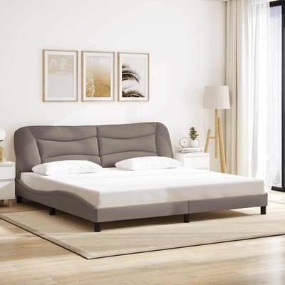 vidaXL - Bedframe - zonder - matras - "Hvar" - stof - taupe - 200x200 - cm