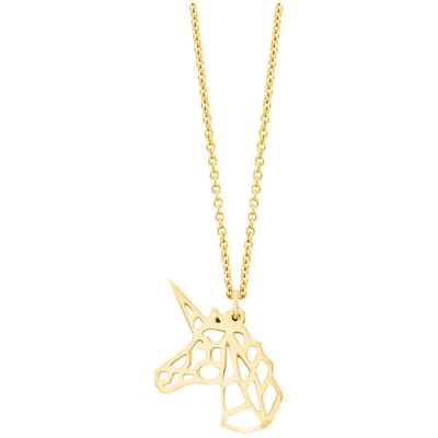 Julie Julsen Anhänger mit Kette 925/- Sterling Silber vergoldet Einhorn