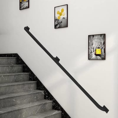Trapleuning voor Muren - Veiligheid Railing - Trap Veiligheid - Smeedijzeren Constructie - 30cm tot 600cm - Zwart