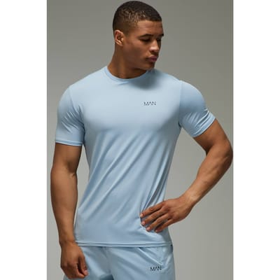 Heren Actief Regular Fit T-shirt | Light Blue | Size XS