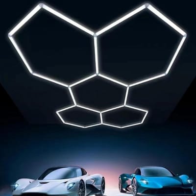 Hexagonale Werkplaatsverlichting - LED Rooster Lamp - Werkplaats Verlichten - Veilig Ontwerp - 19200 Lumen - Koud Wit
