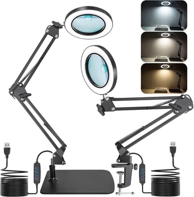 Loeplamp met Standaard - Staande Lamp met LED Verlichting - Werklamp - Precisielamp