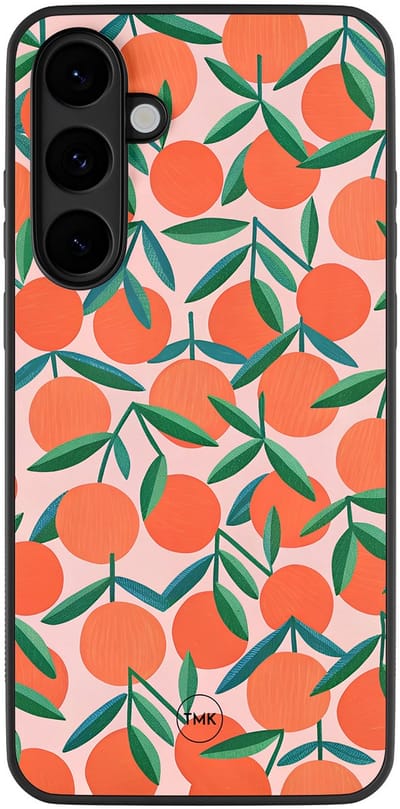 Hoesje geschikt voor Samsung Galaxy S25 FE - Sweet oranges - Oranje - TPU case - Print - Hardcase zwart telefoonhoesje