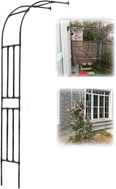 Rozenboog Metaal - Plantenboog Tuinboog - Klimplanten Steunen - Weerbestendig PE-coating - 240 cm Hoog - Wit