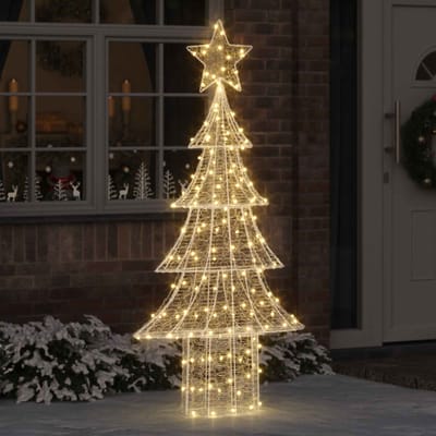 vidaXL Kerstboom 240 LED's Warmwit 150 cm Acryl
