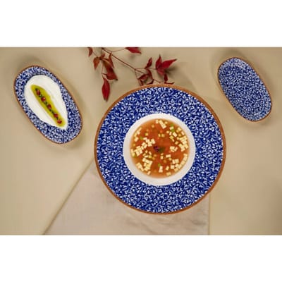 By Bone Pastabord - Edera Cobalt - Porselein - 28 cm (480cc) - set van 2