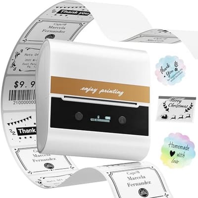 Bluetooth-labelprinter voor etiketten en barcodes, thermische printer 20-80 mm voor thuis, kantoor en kleine bedrijven, geschikt voor smartphones en pc's
