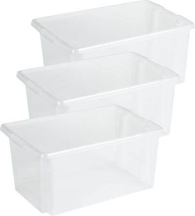 Sunware opslagbox Nesta - 2x - kunststof - 51 liter - transparant - 59 x 39 x 29 cm - stapelbaar