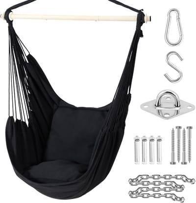 Hangstoel Cocoon / Egg Chair met Standaard – Inclusief Kussens – Binnen & Buiten – Draagkracht 150 kg – Comfortabele Hangstoel voor Slaapkamer & Tuin