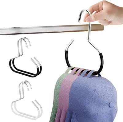 Hats, Sjaals, Kleding en Stropdassen Opbergplank - 4 Stuks in Zwart en Wit, Ruimtebesparend en Stijlvol