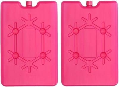 2x Koelelementen fel roze 16 cm - Koelblokken/koelelementen voor koeltas/koelbox