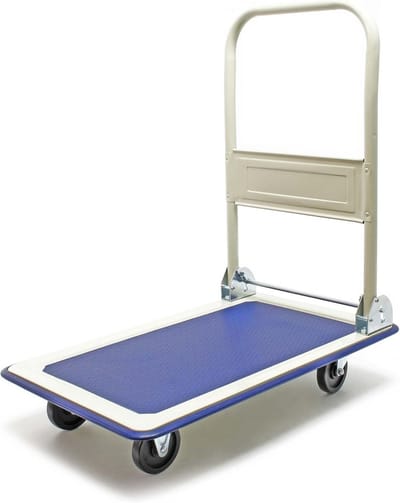 Vouwbare Plateauwagen tot 150 kg - Transportwagentje voor Magazijn en Tuin