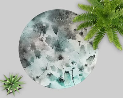 Coloray Vloerbeschermer - Bloemen, inkt, aquarelverf Stoel Mat - 100x100 cm - Groente Bureau Stoel Mat - Vloerbeschermer PVC - Mótif Bureaustoelmat - Ronde Mat - Natuur Thema