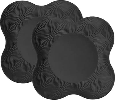 DW4Trading Yoga Kniebeschermer Mat Zwart - Sport Balans Kussen - Set van 2 Stuks - 20x20 cm
