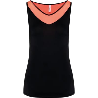 PROACT® Tweekleurige padeltop voor dames PA4031 - Black / Coral - L