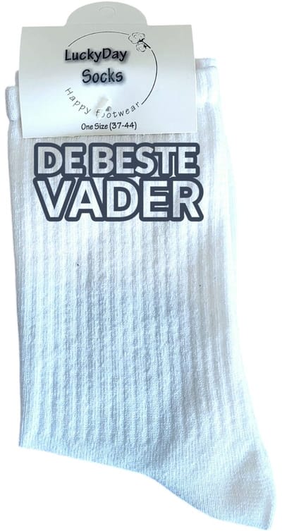Beste vader - Liefste papa - Vaderdag cadeau - Hou van jou - Verjaardag - Trend nu - Vader cadeau - Sokken met tekst - Sport sokken - Cadeau voor papa - Leuke Sokken - Verjaardag cadeau voor hem - Vaderdag - LuckyDay Socks - Maat 37-44