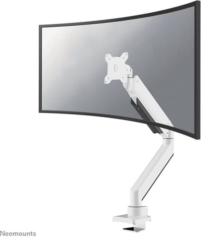 Neomounts NM-D775WHITEPLUS Monitorarm 1 scherm - 10-49" - 1-18 kg (curved 14 kg) - gasveer - 180°-stop - Topfix - wit