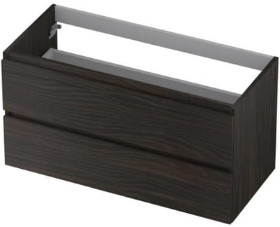 INK - Onderkast 2 Laden Greeploos met Houten Keerlijst - 1000x450x520 Mm - Intens Eiken