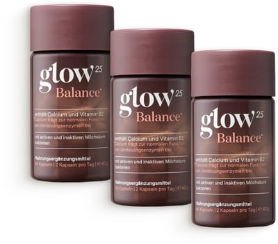 Glow25® Balance (3x 60 capsules) - 3-in-1 Formule - biotisch supplement - voor een rustige buik & energie
