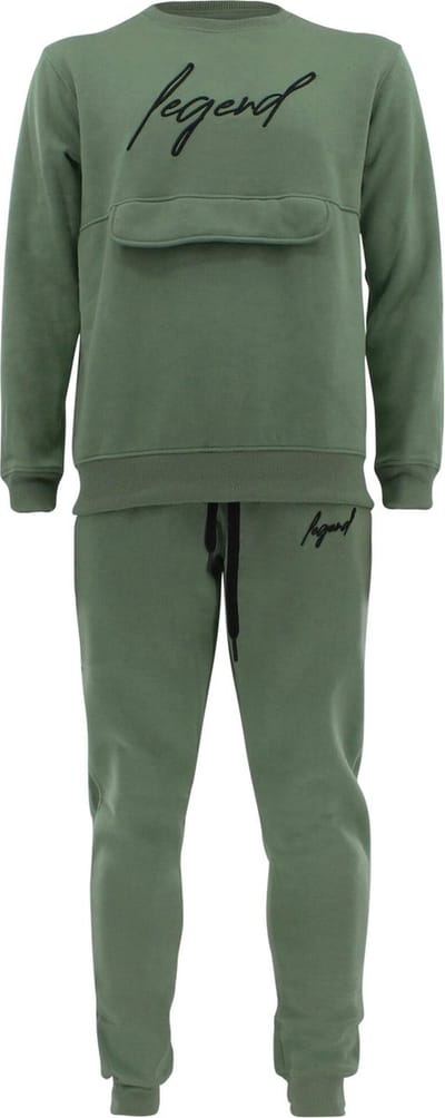 Joggingpak sweater Heren/Dames signature Milano Olive XXS