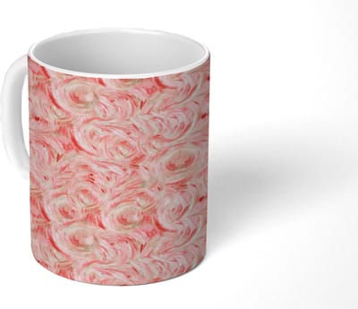 Mok - Koffiemok - Vloeiend - Olie - Verf - Texturen - Roze - Mokken - 350 ML - Beker - Koffiemokken - Theemok