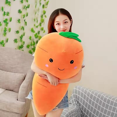 1 Stuks Grote Creatieve Simulatie Wortel Pluche Speelgoed Super Zacht Wortels Kussen Bank Kussen Huis Decoratie Knuffels Kinder Verjaardagscadeau 55cm orange