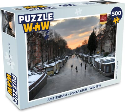 Puzzel Amsterdam - Schaatsen - Winter - Legpuzzel - Puzzel 500 stukjes