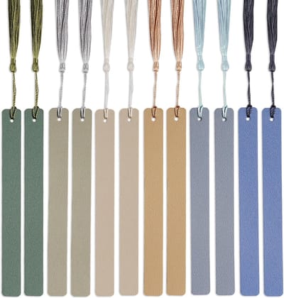 Kleurige Pastel Leren Boekenleggers voor Vrouwen, Studenten en Leraren - Perfect voor Boekliefhebbers en Leesspullen (12 Stuks)
