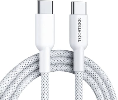 USB-C naar USB-C kabel 60W – Snelladekabel van versterkt gevlochten nylon – Snel en veilig opladen – 1 meter
