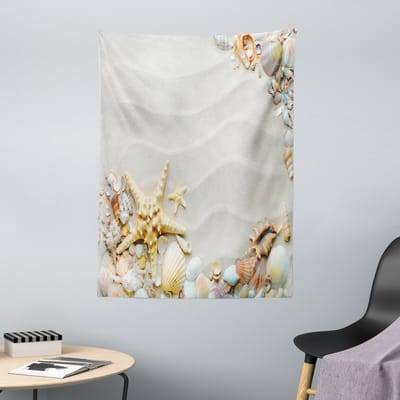 ABAKUHAUS Wandtapijt en sprei met zeesterrenmotief, Kleurrijk zand, 110 x 150 cm, Meerkleurig