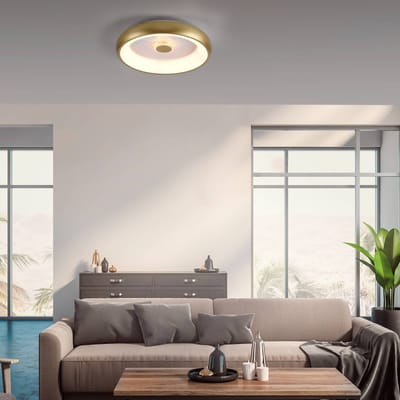 JUST LIGHT. GmbH Vertigo LED plafondlamp, CCT, Ø 46,5 cm, messing