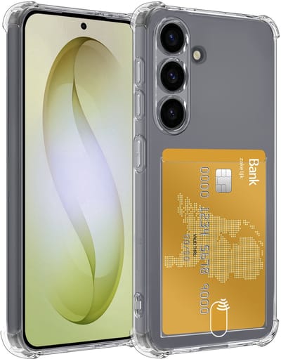 Hoesje - Geschikt voor Samsung Galaxy S26 - Met Pashouder en Kaarthouder - Telefoon Hoes Shockproof - Siliconen Case - Back Cover - Shock Proof - Pasjes Houder - Telefoonhoesjes - Transparant