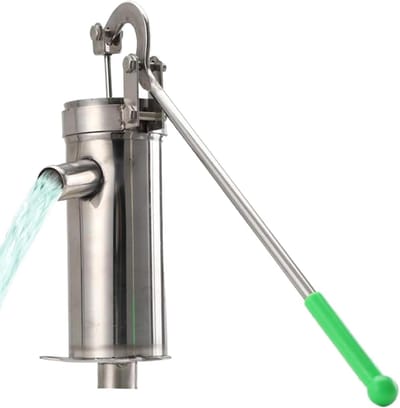 Handmatige Bronpomp - Waterpomp Tuin - Tuin Irrigatie - Roestvrij Staal - Tot 10m Diepte - Zilver