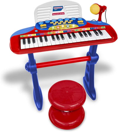 Speelgoed Keyboard - Mini Muziekinstrument - Muzikale Ontwikkeling - Inclusief Krukje - 59 x 42 x 11 cm