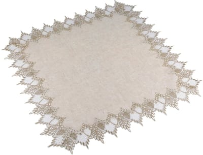 Dailygoods- Tafelhoes Elegante Kanten Rand - Vierkante Tafelkleed - 70 cm x 70 cm - Linnen - Decor voor Eetkamer/Keuken - Schokbestendig