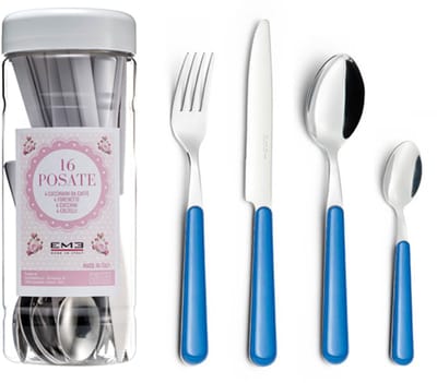 24-delige bestekset - blauw/lichtblauw 3 - Brio - Eme Inox Italy