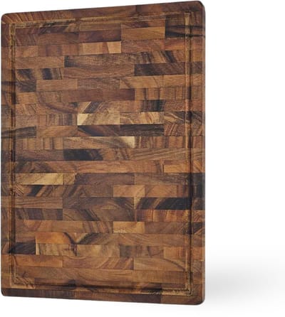 House of Husk Walnoot Houten Snijplank Groot - Serveerplank - Dienblad - Rubberhout - Sapgeul en Handvat - 42 x 30 Centimeter