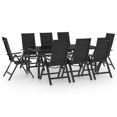 vidaXL - 9-delige - Tuinset - aluminium - antracietkleurig