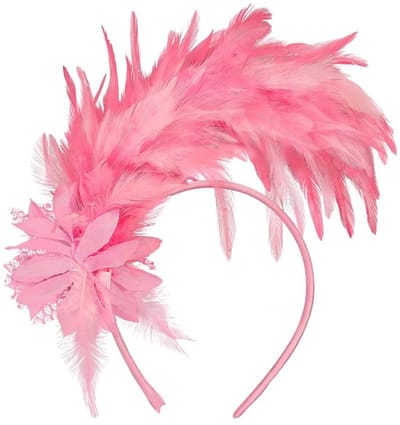 Allecto - Hoofdband met veren - Jaren '20 fascinator - Roze
