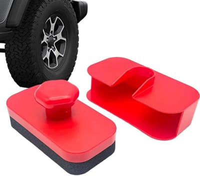 Banden Glans Applicator - Auto Spons - Exterieur Reinigen - Stofwerende Dop - 14.2x7.5x7.2cm - Zwart