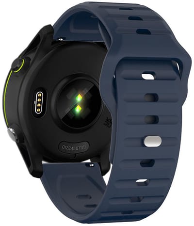 Siliconen bandje - geschikt voor Garmin Venu (2 Plus) / Venu SQ (2) / Vivomove (Style - Sport) / Vivoactive 3 / 5 / 6 / Forerunner 55 / 165 / 245 / 645 / 570 - 42mm - donkerblauw