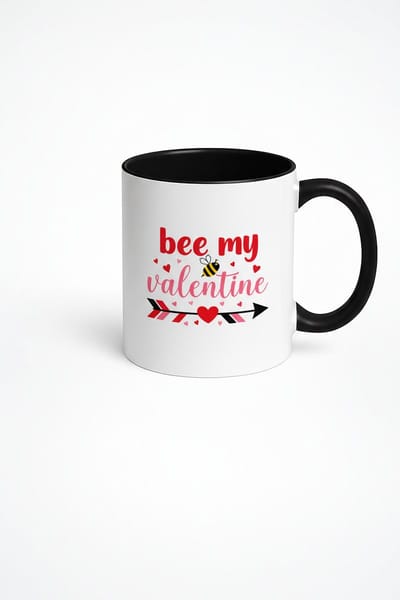 Valentijn Mok 'Bee My Valentine' met Bij & Harten | Liefdesbeker Cadeau